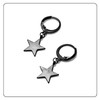 Fusamk Punk Stainless Steel Huggie Hinged Earrings Star Dangle Drop