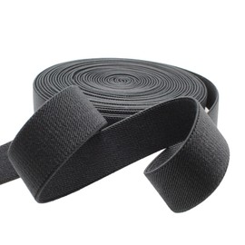 Dortrue 1 Inch 10 Yard Black Sewing Elastic Band Heavy Stretch High Elasticity Elastic Spool for Sewing Pants Waistband, Straps, Craft DIY Projects
