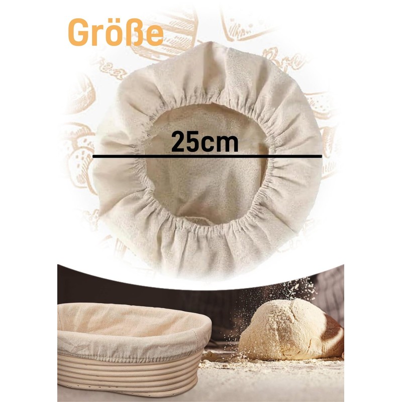 Voarge Set of 6 Linen Insert for Bread Proofing Basket,