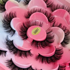 False Eyelashes, 10 Pairs, 6D False Eyelashes Set, Reusable Natural Eyelashes (G881)