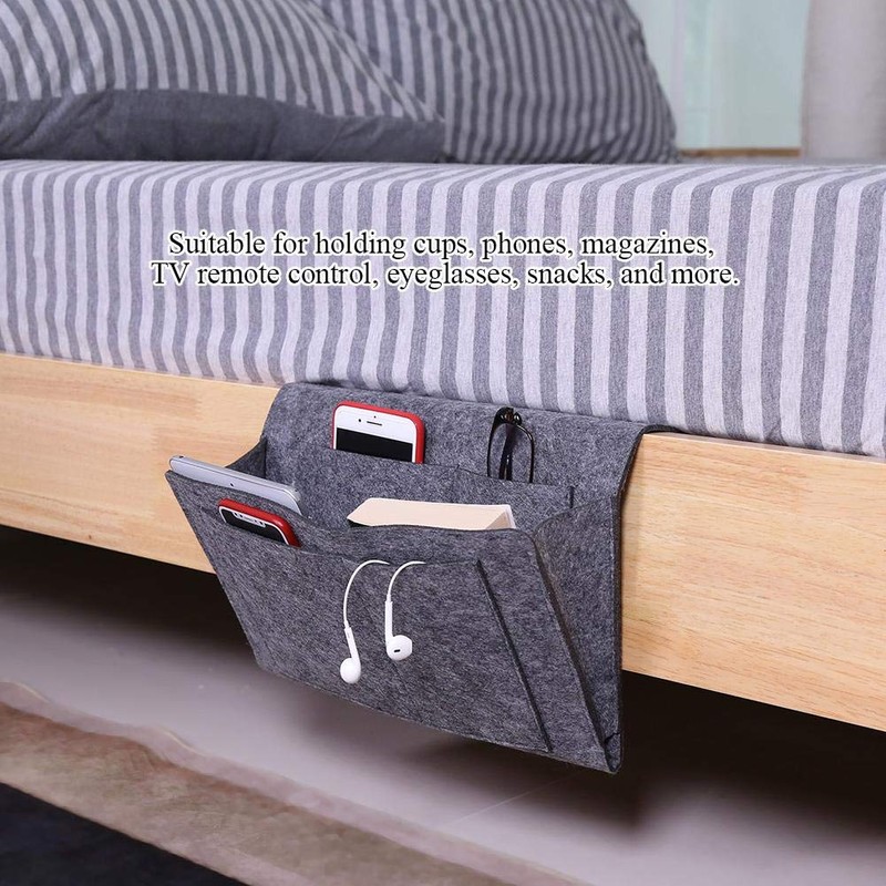 Garsent Remote Control Organiser Bag Felt Bed Sofa Storage Bag