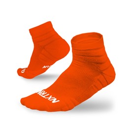 3 Pairs Nxtrnd Quarter Socks for Men & Boys, Padded Athletic Socks for Football (Orange, L/XL)