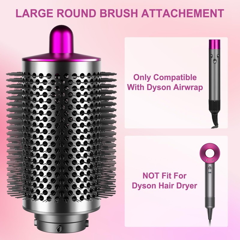 ZEPHBLOW Large Round Brush for Dyson Airwrap Attachments, Bigger Oval