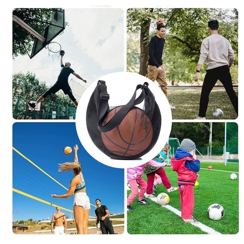 Prudencrose Basketball Bag, Soccer Bag, Shoulder Bag, Mesh Storage, Multi-functional