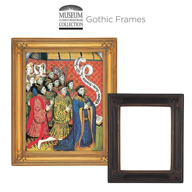 Museum Collection Gothic Ornate Picture Frame - 11x14, Black Gold