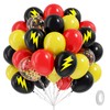 60pcs Black and Yellow Balloons 12inch with Black Print Red