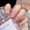 HAPVITAL 24-Piece Set, Nail Tips, Press-On, Popular, 3D, Handmade Japanese