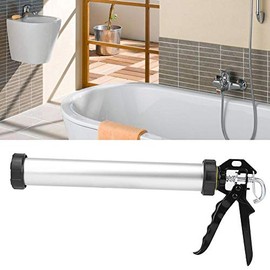 Caulking Gun, Caulking Tool Gun, 600ml Manual Aluminum Tube Silicone Pneumatic Caulking Gun Caulk Tool with 10 Nozzles 360 ° Rotating Barrel for 20oz Cartridge Bulk Application