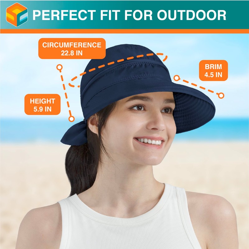 SUN CUBE Sombrero de sol para mujer UPF 50+, visera