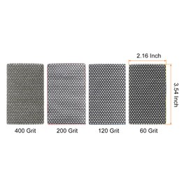HARFINGTON 4pcs Diamond Sandpaper 60 100 200 400 Grit Electroplated Polishing Paper Hook and Loop Abrasive Paper Sheet for Glass Ceramic Porcelain Sanding Polishing, Grey Yellow Blue Red