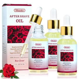 After Shave Oil for Women Set of 3, Plant-Based Natural Deodorant for Women with Rose Scent, Soothing & Moisturizing Formula for Ingrown Hair Prevention & Odor Control
