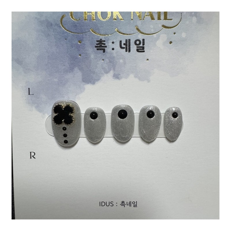 CHOK: 03 Lucky magnetic nail Handmade nail tip - Almond