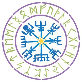 Viking Compass Stencil 25.40 x 25.40 cm (M) - Vegvisir Runes Nordic Compass Design Stencil Symbol for Protection and Guidance