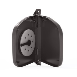 BAUHELD® Surface-Mounted Roller Shutter Belt Winder [Hinged] - Mini Roller Shutter Winder with Plastic Drum - For Roller Shutter Belt 14 mm [Without Strap] - 180° Swivelling with Hole Spacing of 155