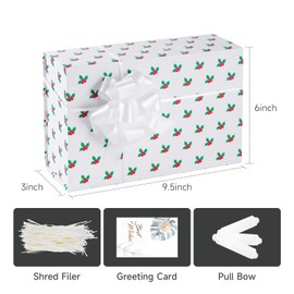 Christmas Gift Box with Magnetic Closure Lid for Present - Medium Gift Boxes for Wrapping Gifts - Gift Wrapping Boxes for Groomsman Proposal Birthday Christmas Wedding Gift Packaging (Mistletoe)