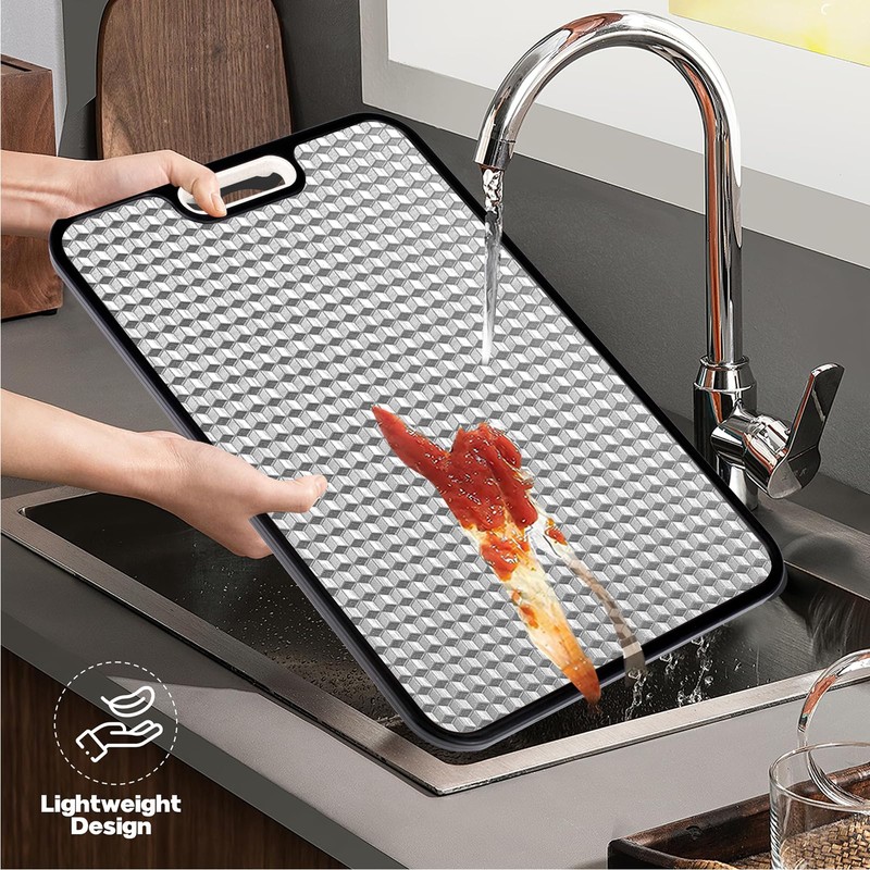 Titanium Cutting Board Double-Sided, Diamond-Patterned Meat & Vegetable Chopping Board