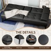 Shintenchi Futon Sofa Bed, Leather Foldable Couch, Reclining Sleeper w/Removable