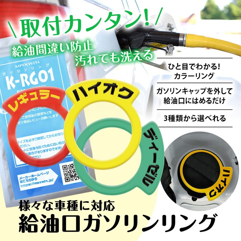 MAXWIN K-RG01-R Gasoline Cap Ring, Colorful Gasoline Tank Ring, Oil