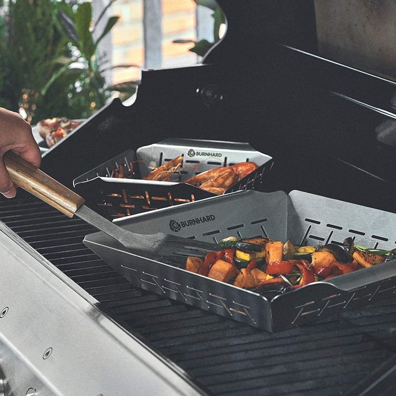 Barbecue Basket for Vegetables, Stainless Steel, Vegetable Basket for Gas