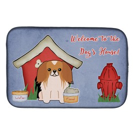 Caroline's Treasures BB2857DDM Dog House Collection Pekingese Red White Dish Drying Mat Absorbent Dish Drying Mat Pad for Kitchen Counter Dish Drainer Mat for Countertop, 14 x 21", Multicolor
