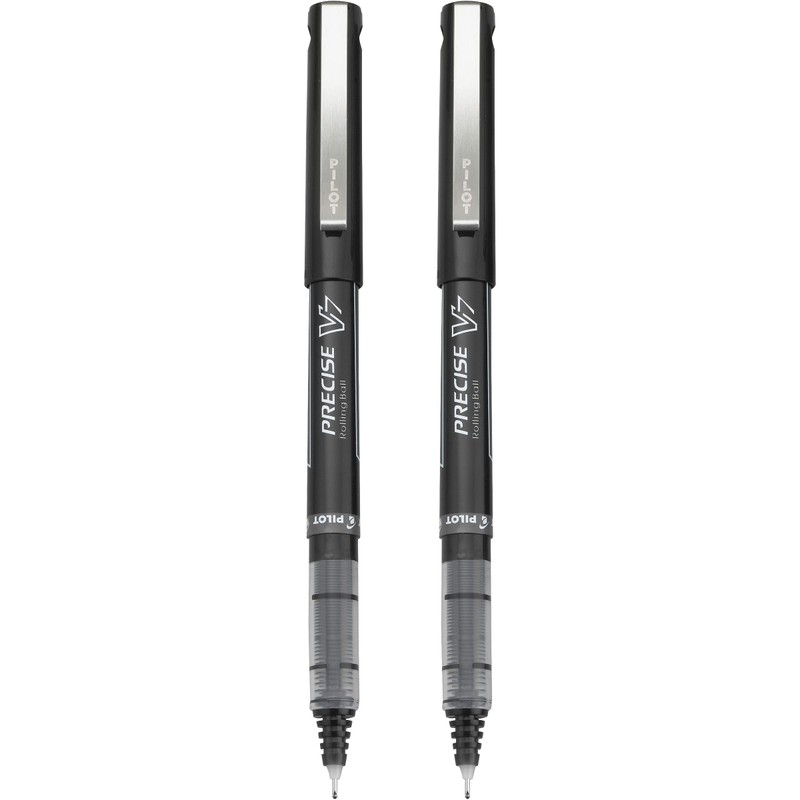 Pilot Precise V7, Bolígrafo, Tinta Líquida Negra, Blíster 2 Piezas