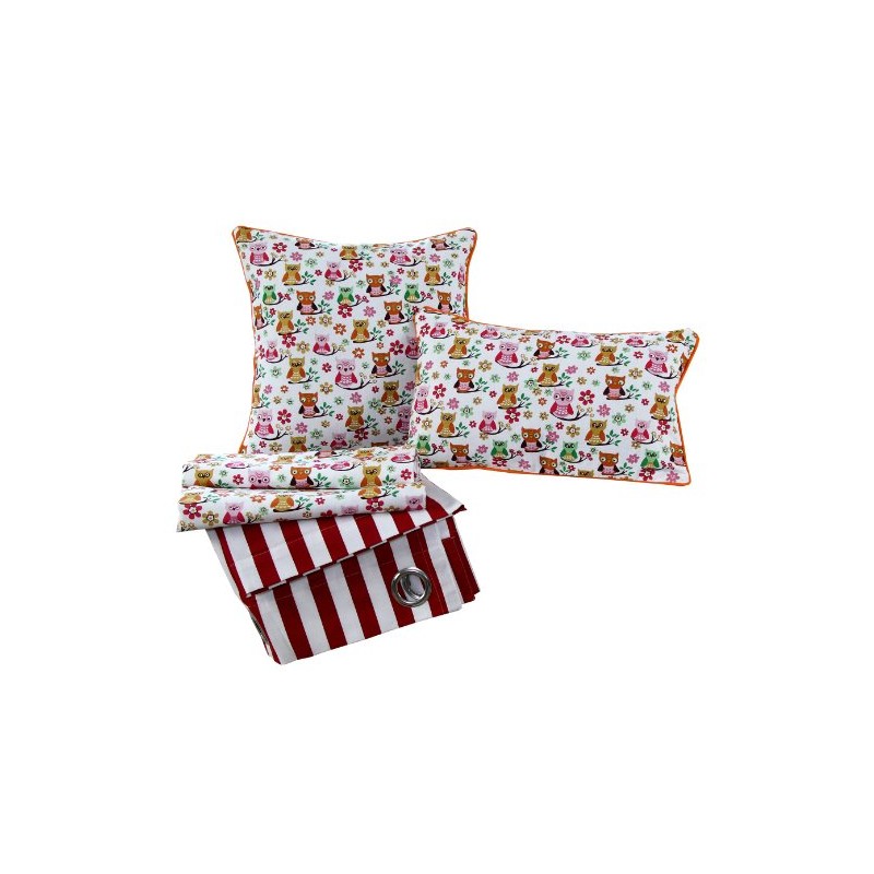 Homescapes - 100% Cotton - Owl - Cushion Cover -