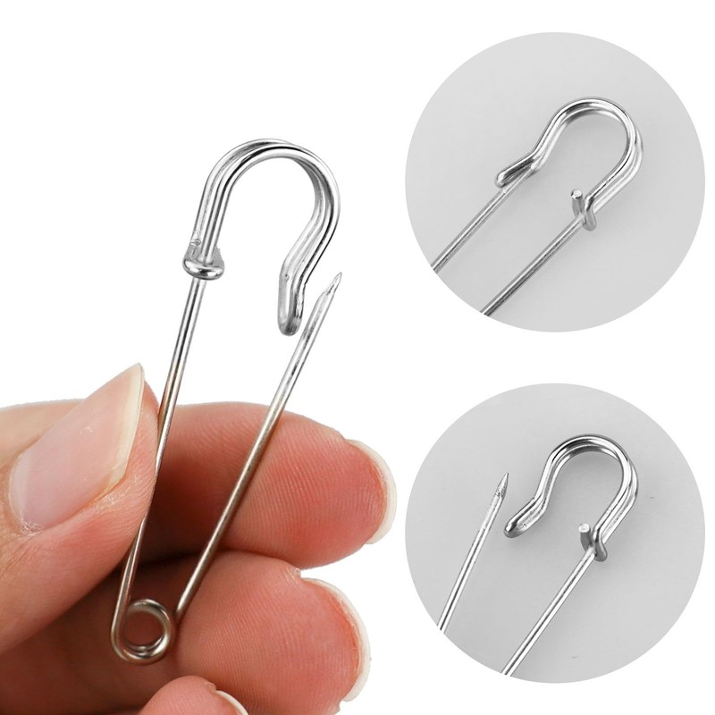 Large Safety Pins For Clothes 15pcs 2 Inch (50mm) Heavy