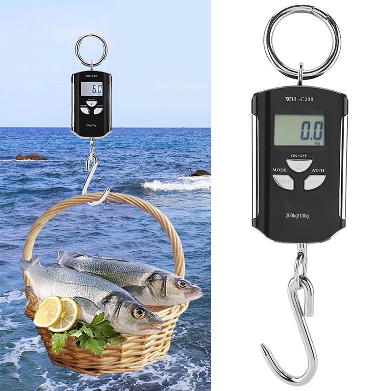 Portable Electronic Hanging Scale Digital LCD Backlit Display Kg/lb/JIN 200KG