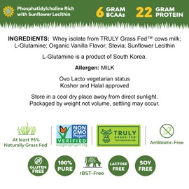 MariGold Grass-fed Whey Protein Isolate Powder - Creamy Vanilla Flavor - 1 Lb Bag | 100% Pure, Cold-Processed, Micro-Filtered, Undenatured, Non-GMO, rBGH Free, Soy Free, Gluten Free, Lactose Free