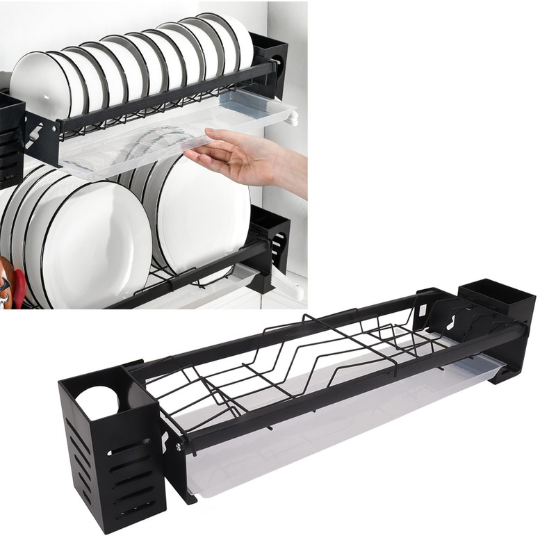 Kitchen Wall Mounted Tableware Holder Drain No Punching Drainage Flatware