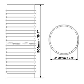 EUROPLAST Diameter 100 mm - 1 m PVC Exhaust Hose - Hose - Extractor - Exhaust Air for Air Conditioners, Tumble Dryer, Extractor Hood Dryer Accessories