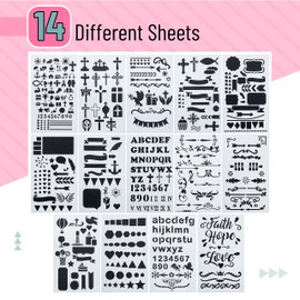Mr. Pen- Bible Journaling Stencil, 4.2 x 7 Inch, 14 Sheets, Stencil Set, Journal Stencils, Planner Stencils, Plastic Stencils, Stencils for Journaling, Journaling Stencils, Stencils for Planners