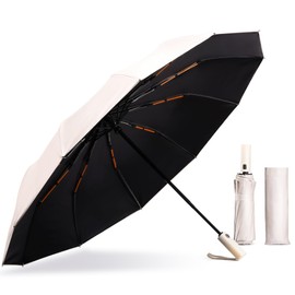 (Large Size, 12 Ribs) Folding Umbrella, One-touch Automatic Opening/Closing, Men's, Women's, Folding Umbrella, Gift, Wind Resistant, 15.9 oz (450 g), Durable, Folding Parasol, Light Shield, UV