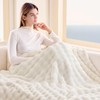 NEWCOSPLAY NEWCOSPLAY Throw Blanket for Couch Ivory Super Soft Flannel