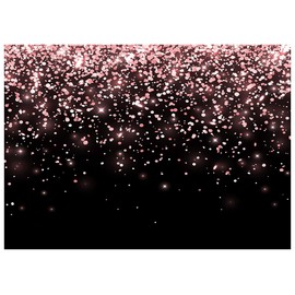 AIIKES 7 x 5 ft Rose Gold and Black Bokeh Photography Backdrop Rose Gold and Black Glitter Backdrop Wedding Birthday Party Photo Backdrop Studio Props 11-893