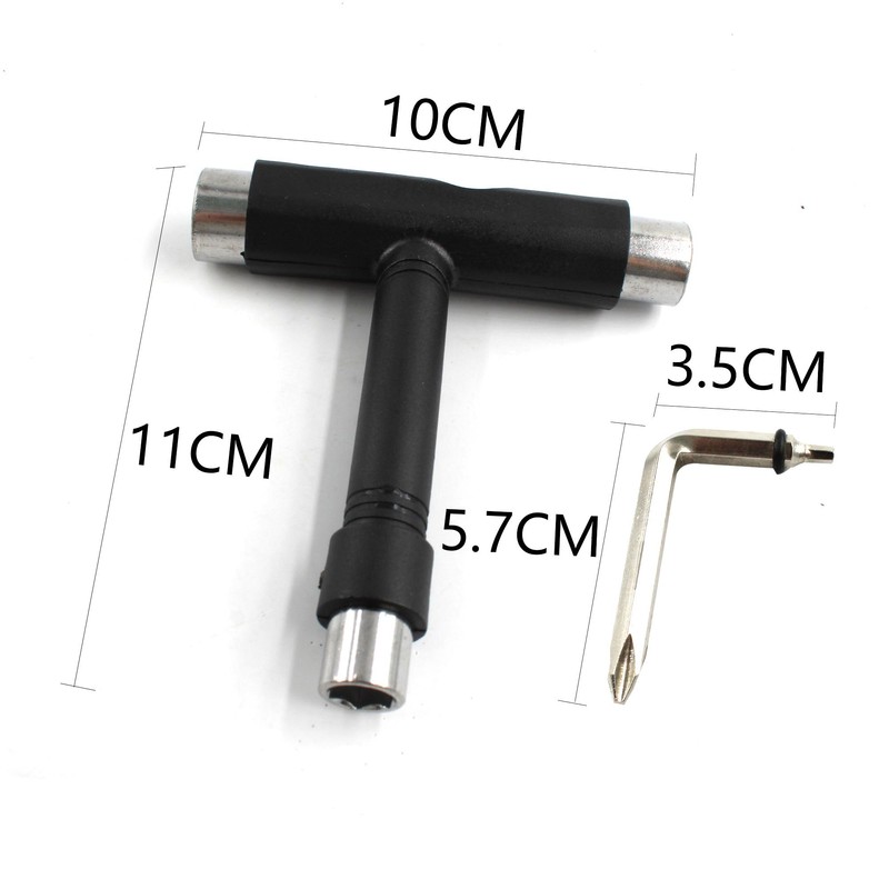 esahpss Black Muti-Function Portable Skateboard Tools，Skateboard Tool is 14,13,9.7mm with