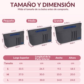 Lukovee Organizador de Bolsas Para Mujer, Organizadores Bolsa de Mano Insertar con 15 Bolsillos, Organizador Maquillaje Neceser Aseo Para Viaje de Gran Capacidad, Compatible con Una Variedad de Marcas