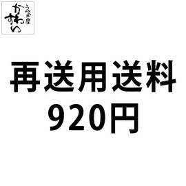 Resend shipping fee of 920 yen (for those who ship to Kanto, Hokuriku, Koshinetsu, Tokai, Chugoku, Shikoku, Kyushu)