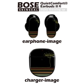 Bose QuietComfort Earbuds II Skin Seal for Bose Earbud 2 Sticker 3 Body 1 Set Protective Film Deco Black Black Flower 008740