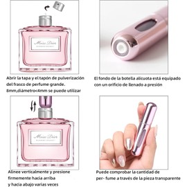 Atomizador Perfume Viaje, 6pcs Mini Atomizador de Perfume Recargable,Dispensador de Perfume de 5 ml,Multicolor Contenedor Perfume para Viaje,Botella de Spray de Perfume de Rellenable Aluminio