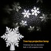 LED Snowflake Projection Lamp Silver Christmas Tree Rotating Snowstorm Decoration