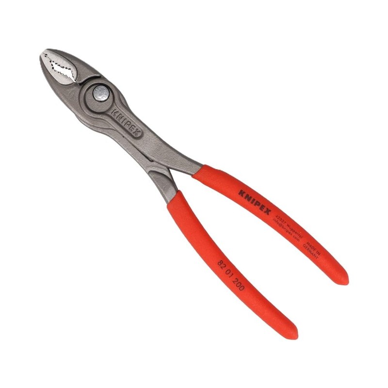 KNIPEX 8201-200SB Twin Grip Slip Joint Pliers, Adjustable Opening Width,