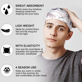 Geyoga 16 Pieces Helmet Cap Cooling Cycling Cap Sweat-Wicking Beanie Cap Sports Helmet Cap for Women and Men (16 Colors) Multicoloured