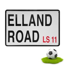 Leeds United Elland Road Street Sign, Leeds United Gifts for Men Women, 8 x 12 In Waterproof Metal Sign for Leeds United Merchandise