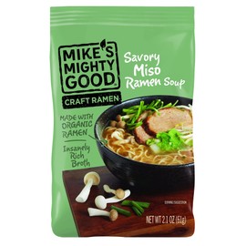 Mike's Mighty Good Craft Ramen Savory Miso Soup, 2.1 Ounce Pillow Pack (Pack of 14)