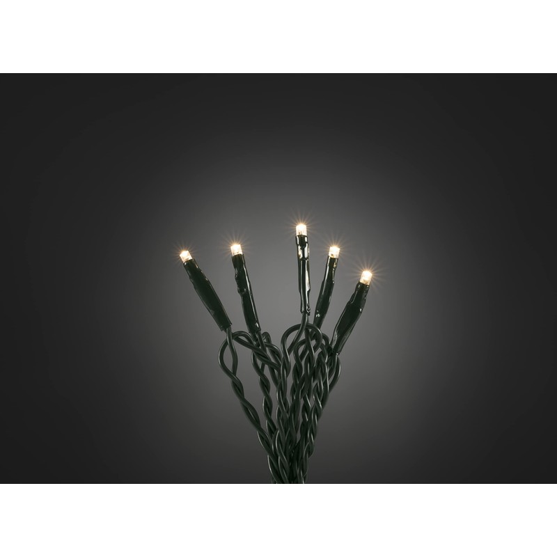Micro LED light chain with dark green cable