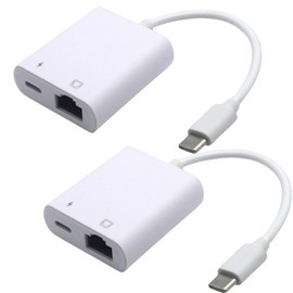 GRASSCALM Wired LAN Adapter USB-C LAN USB Type C Charging Simultaneous 100Mbps LAN Converter Adapter for TO RJ45 Type C Devices (1 piece)