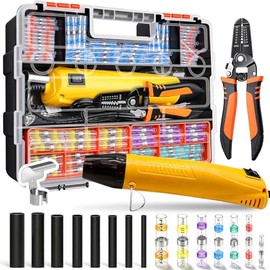Kit de 532 conectores de alambre de sellado termorretráctil con mini pistola de calor, conectores de alambre de varilla de soldadura, kit de conector 