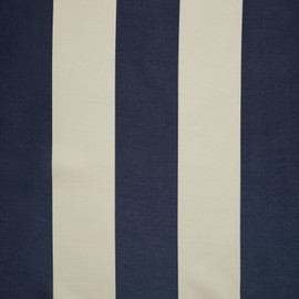 Exclusive Home Canopy Stripe Indoor/Outdoor Grommet Top Curtain Panel, 54"x96", Navy / Sand, Set of 2