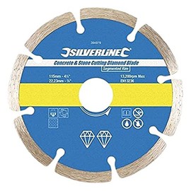 Silverline 633624 Concrete and Stone Cutting Diamond Blade 125 x 22.23 mm Segmented Rim